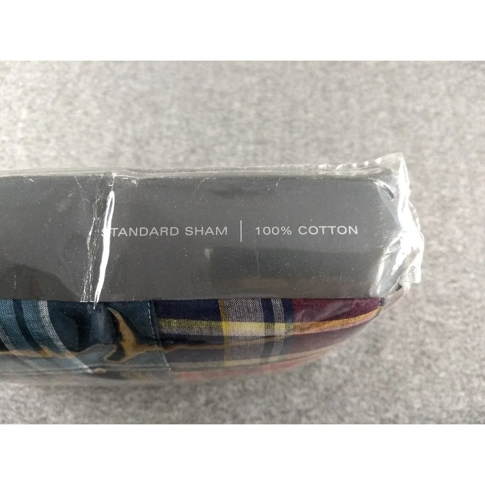 Ralph‎ Lauren Standard Sham University Layne Cotton Patchwork Madras Plaid NEW